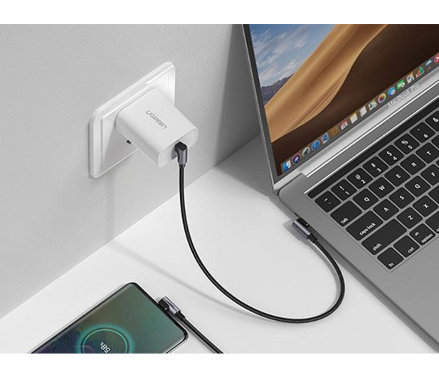 UGREEN Kabel USB-C do USB-C kątowy US323 PD 3A 60W 1m czarny - 1489146 - zdjęcie 3